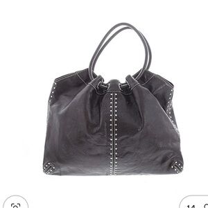 MICHAEL KORS -Gray genuine suede leather studded handbag--EUC